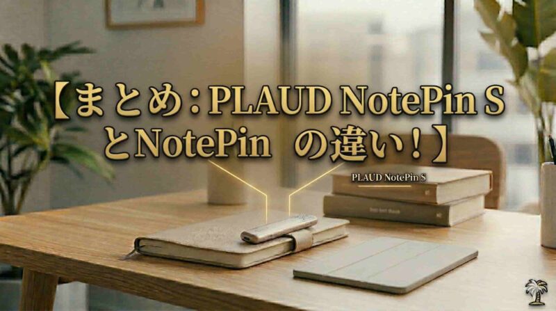 10_PLAUD NotePin SとNotePin の違いのまとめ