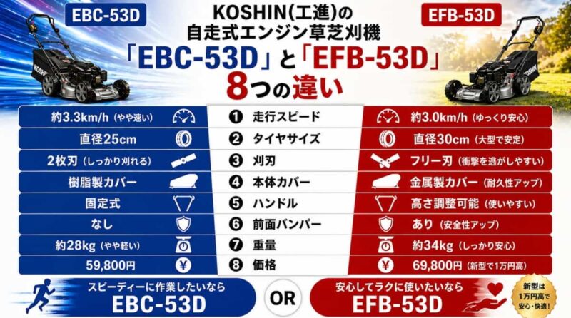 自走式草芝刈機｢EBC-53D｣と｢EFB-53D｣違い01