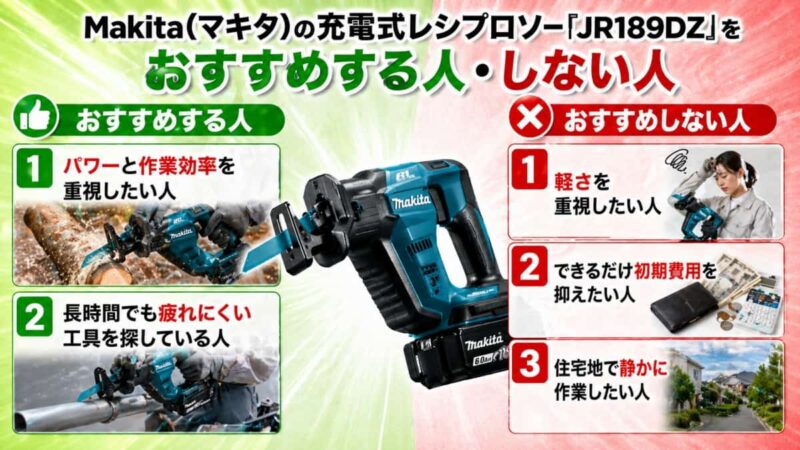 マキタの充電式レシプロソー｢JR189DZ｣の口コミ04